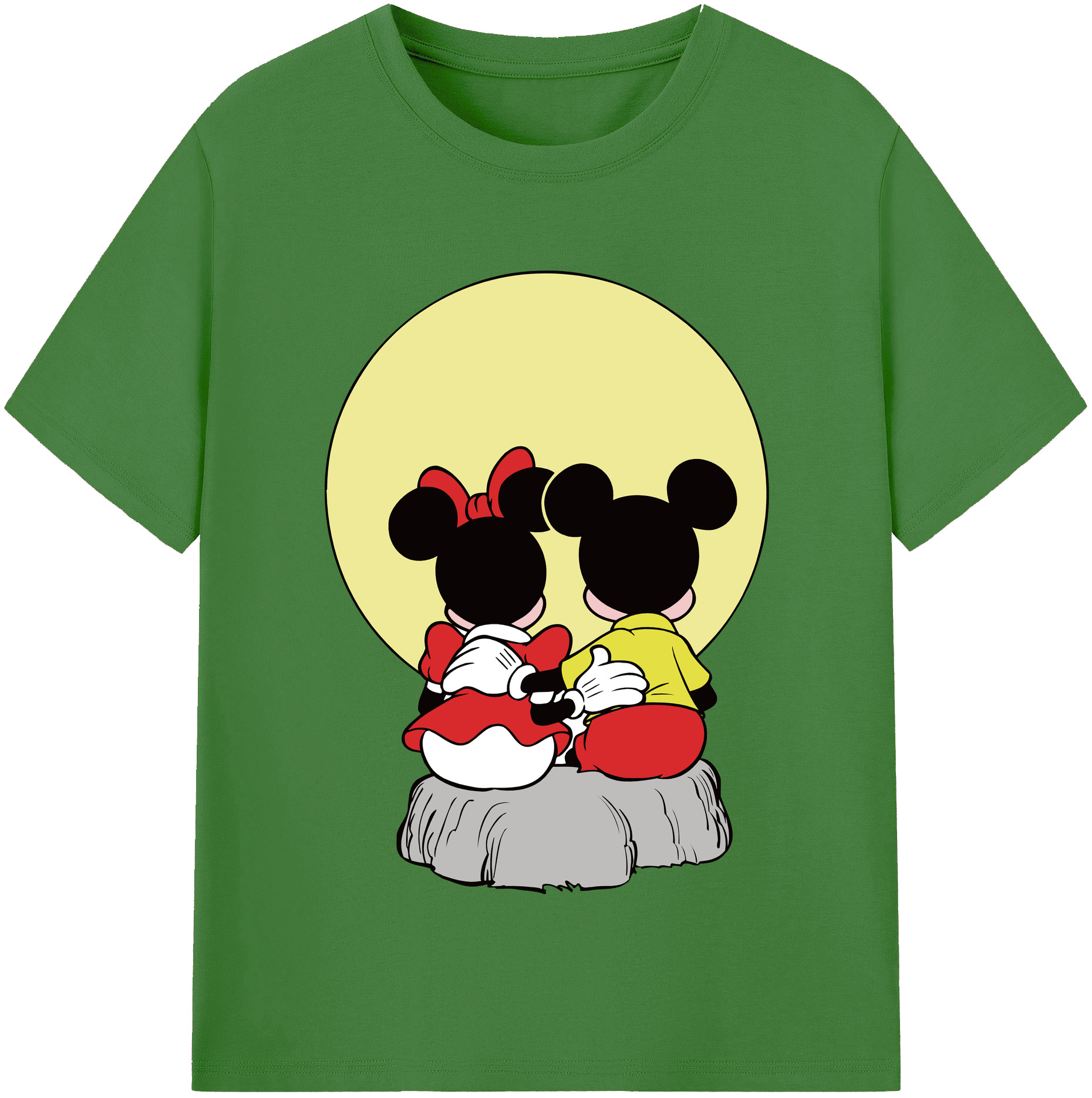 （画像用） ミッキーマウス Mickey Mouse レディースカジュアルプリントTシャツ（綿100％）